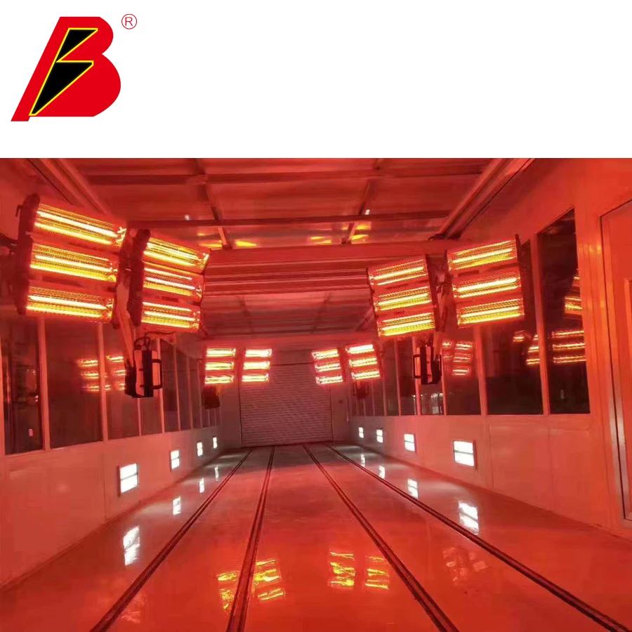 Spray Booth with Infrared Lamp Automotive Paint Booth in Line with Preparation Bay Prep Station Multi Work Station for Car Paint