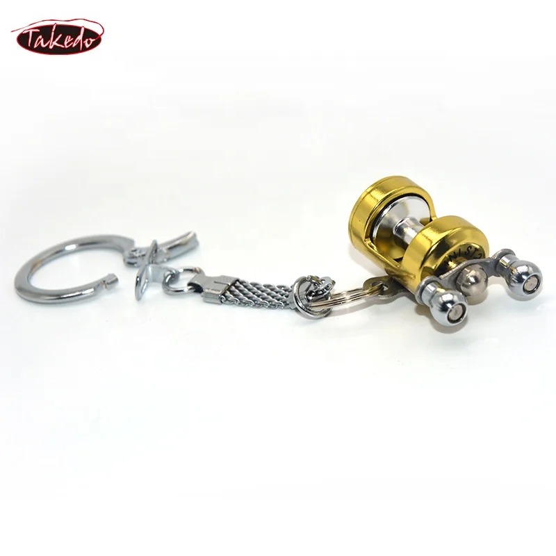 TAKEDO ST02 HOT SEAL FULL Metal MINI Fishing Reel Keychain Car Keychain For Car Accessories  Fishing Reel Shape Keychain