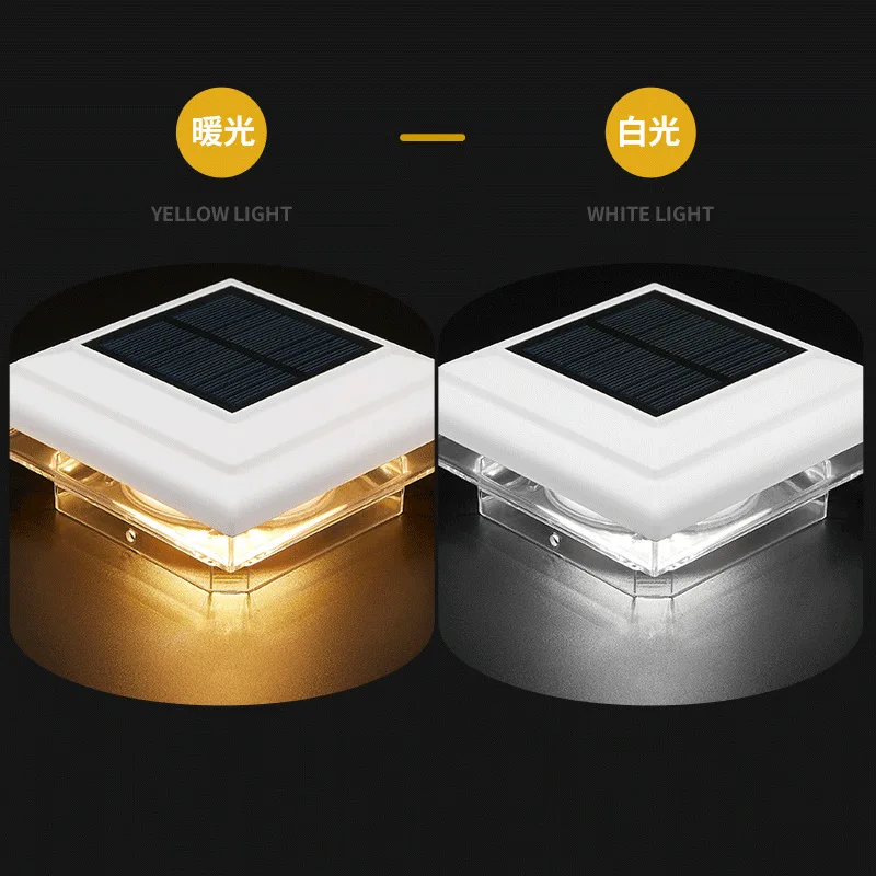 Solar Waterproof Led Gate Post Lights Outdoor Column Head Pillar Fence Lamp for Gate Posts