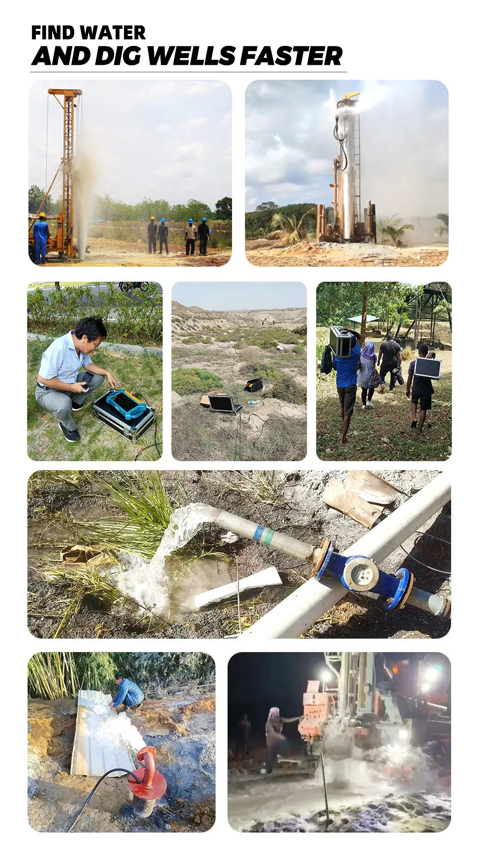300m water detector deep resistivity meters ground exploration underground water detection