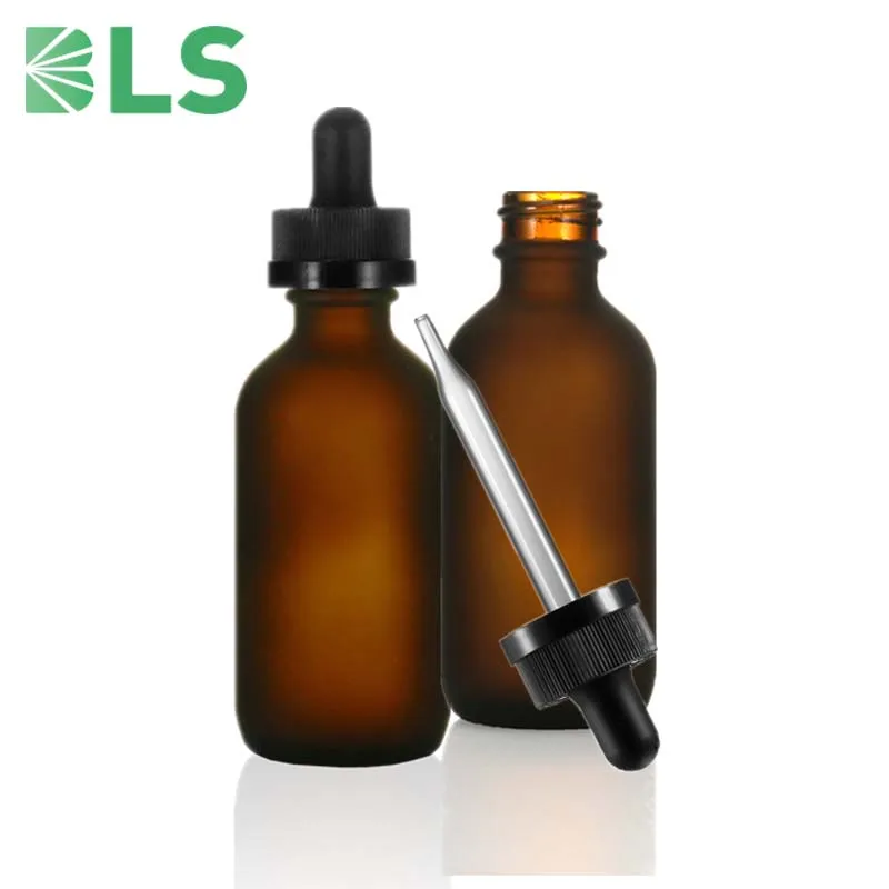 Wholesale 15ml 30ml 120ml 230ml cosmetic packaging frosted amber boston glass essential oil dropper bottle