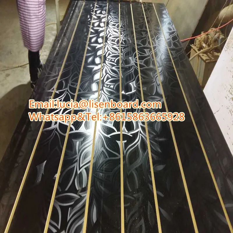 Matte Black MDF Slatwall Panel 18mm/Simple Style Wooden Slot Wall Display/Supermarket Shelves