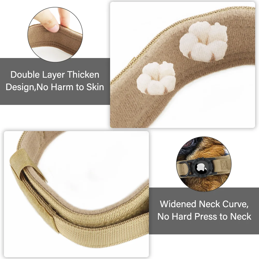 Wholesale Personalized GPS Tracker Air Tag Dog Collar Adjustable Nylon Heavy Duty Airtag Training Tactical Pet Collars For Dog