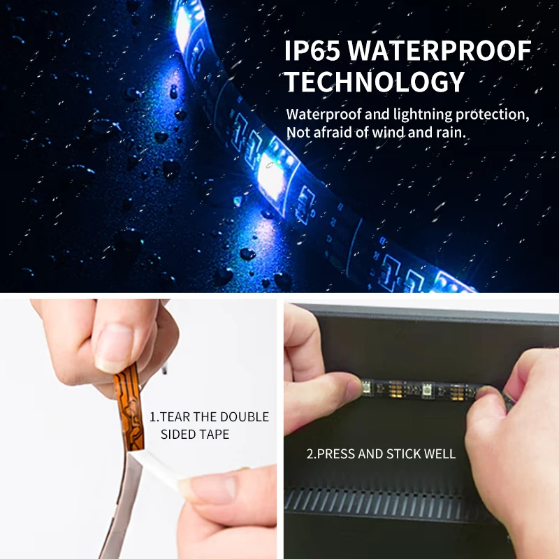 Оптовая продажа IP65 Водонепроницаемая наружная Светодиодная лента 5 м SMD5050 RGB с управлением приложением алюминиевый корпус печатной платы 12 В 1 SMD2835 UL сертифицированный