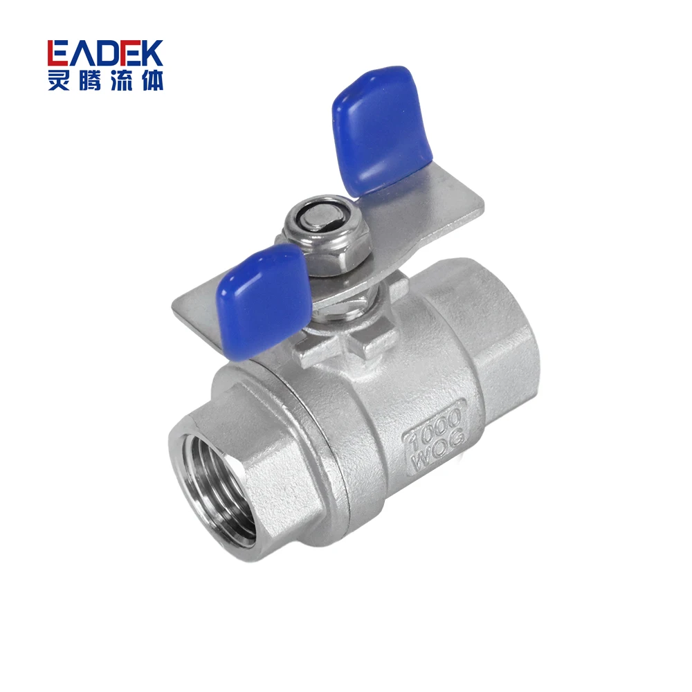 2pc butterfly handle 2 inches stainless steel 316 CF8M 1000wog ball valve with female threaded