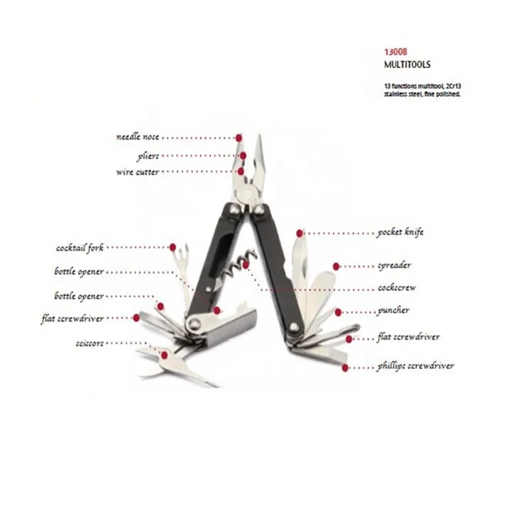 stainless steel 13 in 1 multi tool plier for  camping