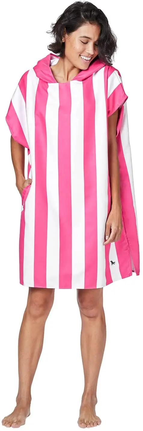 Adult Poncho - Hooded Towel with Deep Pockets, Changing Robe - for Beach & Pool - Super Absorbent, Quick Dry - Compact, Lightwei