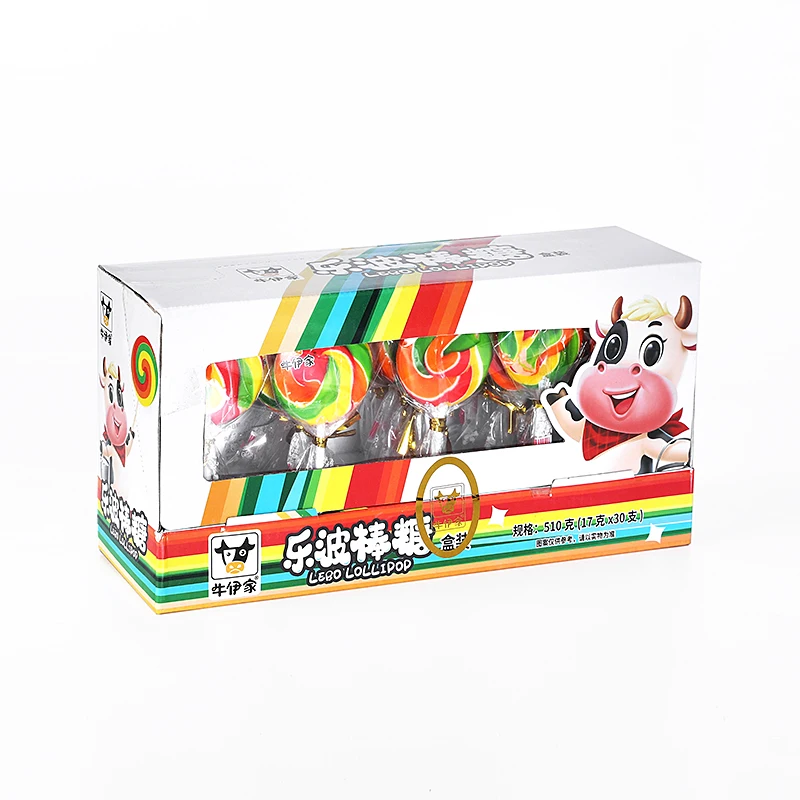 Плоский леденец с радужными фруктами от фабрики Candy, жесткие конфеты в коробке