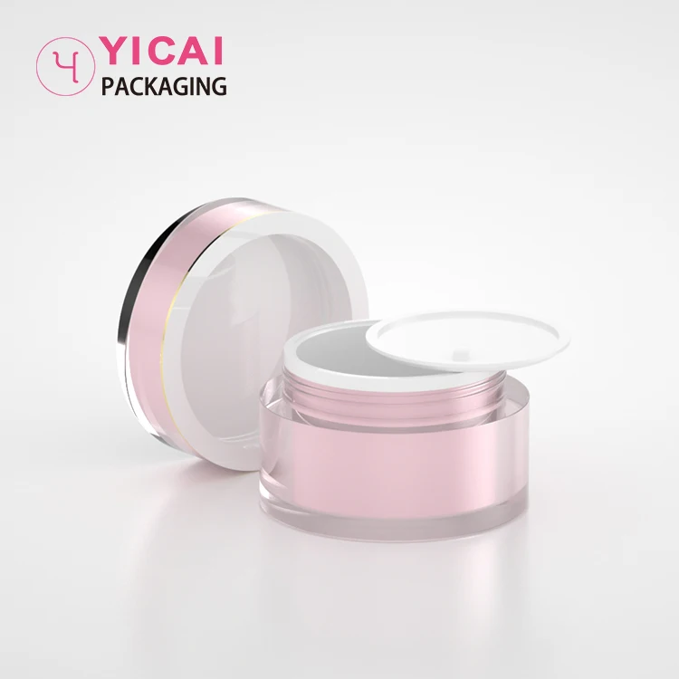 Empty Luxury Acrylic Skincare Plastic Double Wall Cosmetic Face Cream Plastic Jars With Lids Packaging 5g 10g 20g 30g 50g