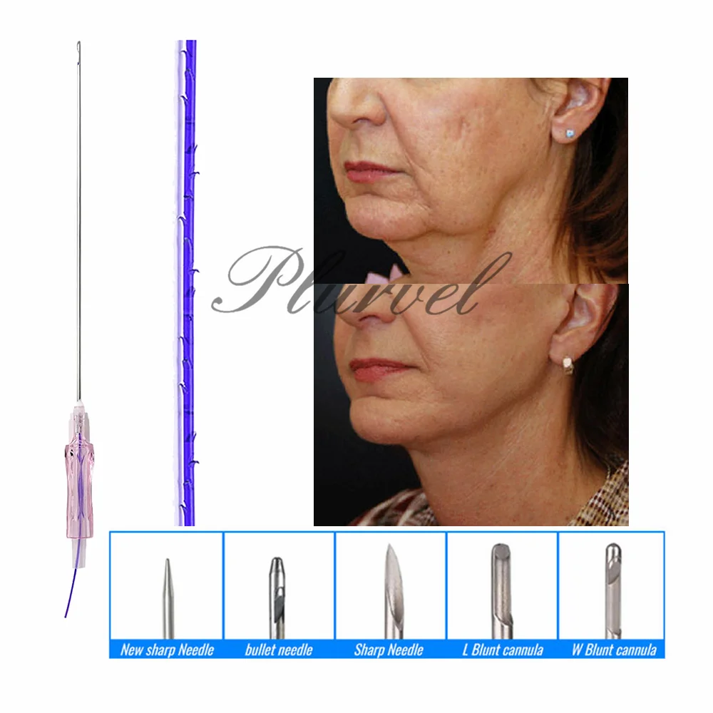 2023 Plurvel W-Type 18x100mm Plurvel Cosmetic Pdo Face Filling Cog Polydioxanone Rose Eye