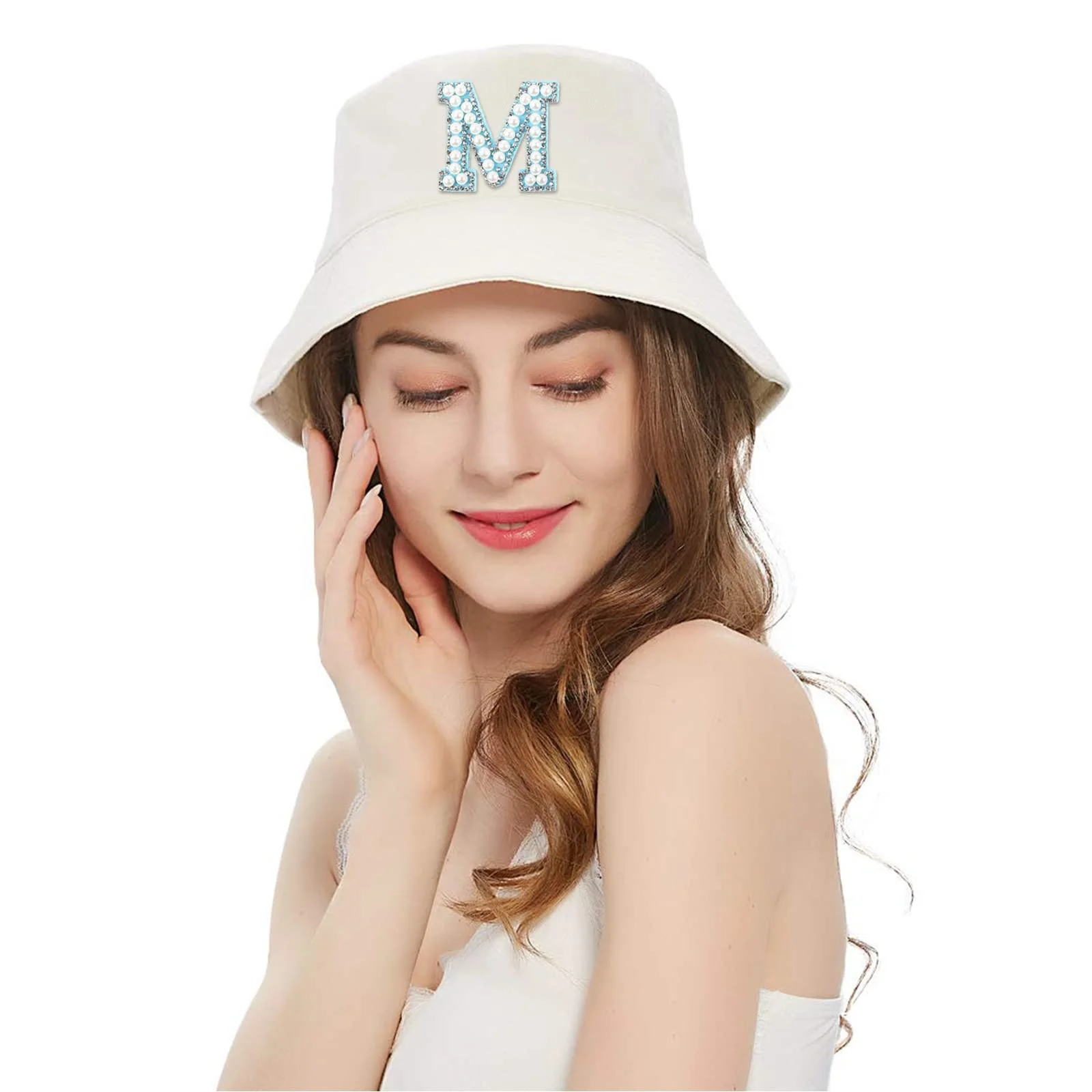 DIY Patch Cute Initial Pearl Patches Alphabet Pearl Rhinestone Words Ironing on Patches Applique