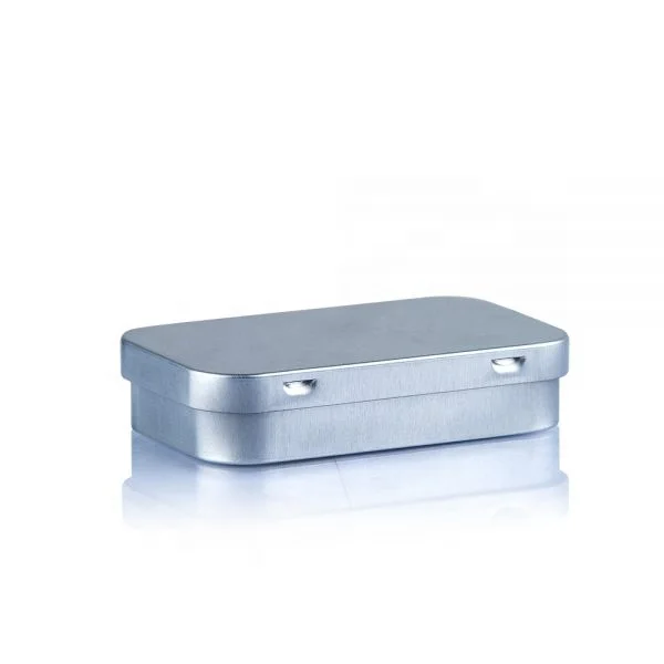 Custom Printed Child Resistant Certified Airtight Packaging Rectangular Metal Flip Top Tin Case for PreRolls Gummies Flower