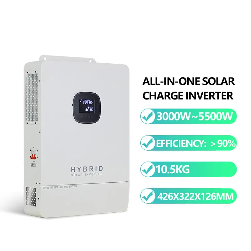 In Stock 8kw 10kw Hybrid Solar Inverter Dual Mppt Solar Inverter For Home Appliance Split Phase EU Version