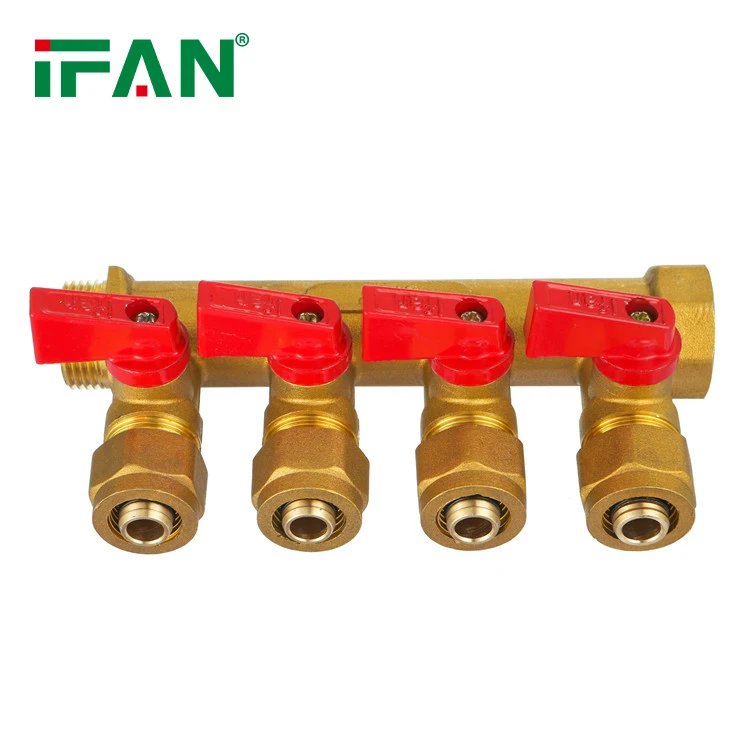IFAN Factory Water Manifold Brass Forged Floor Heating Water Pipe Fitting Brass Manifold