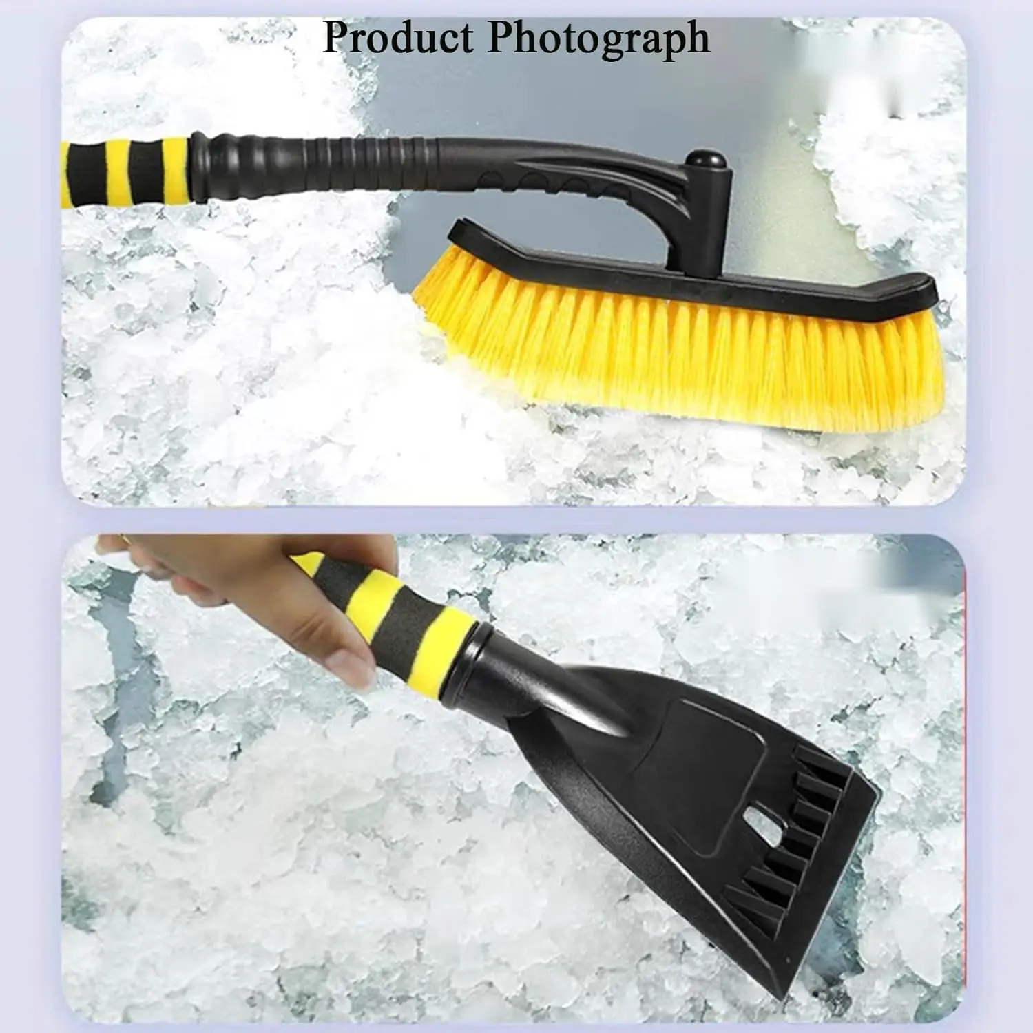 Car Snow Brush Detachable Ice Scrapers Windshield Effortless Snow Removal Pivoting Head Telescoping Handle Foam Grip brush