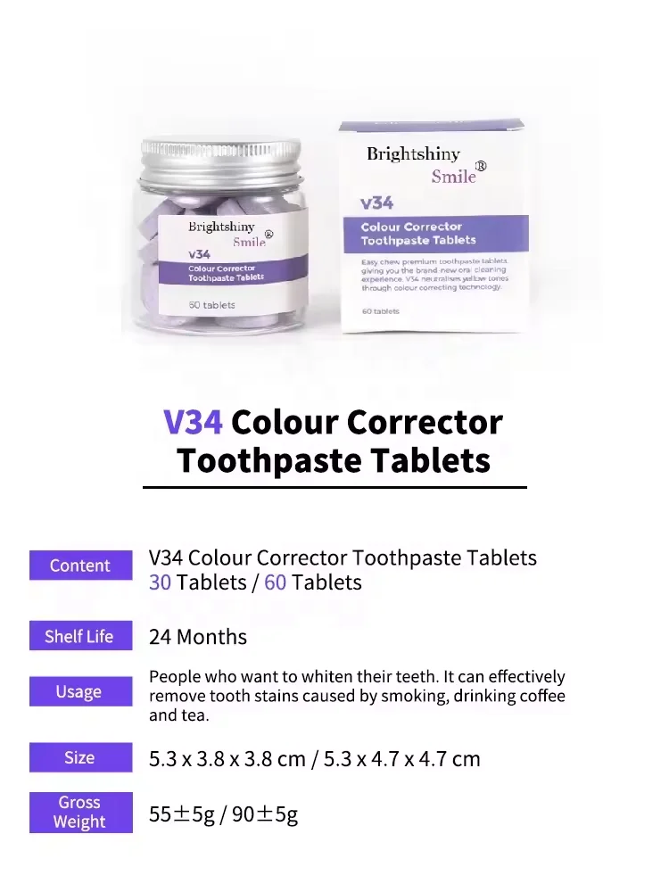 Customize Travel-Friendly Toothpaste Bits with Nano Hydroxyapatite Whitening Toothpaste Tablets 30 Pcs