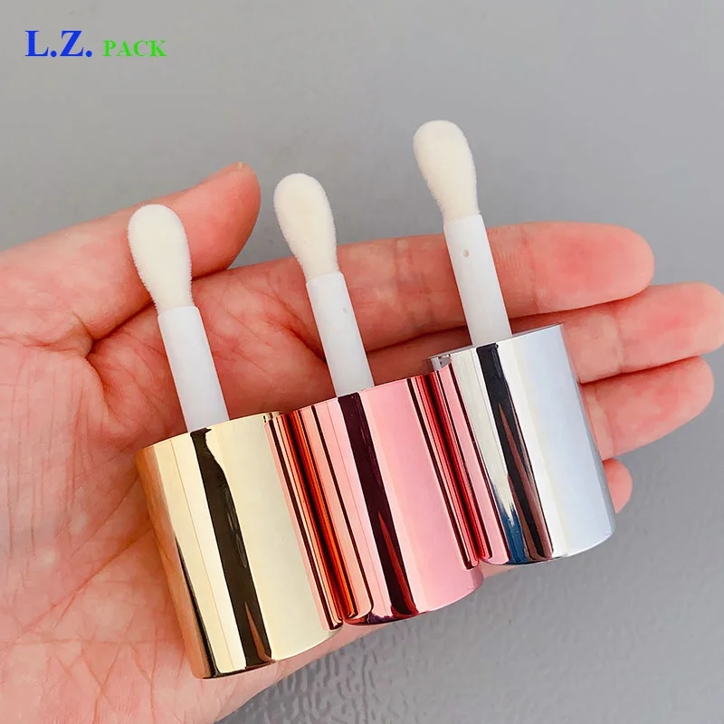 LZ Pack 100pcs 6ml 6.5ml Lip Oil Packaging Tubes Custom Logo Thick Big Brush Big Wand Luxury Lip Gloss Tubes With Applicator