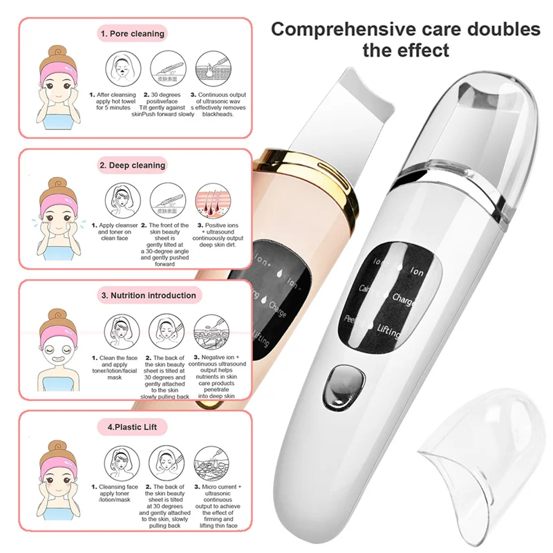 Professional Electric Sonic Ultrasonic Facial Dead Skin Scrubber Hard Skin File Callus Remover Ultrasonic Skin Scrubber Spatula