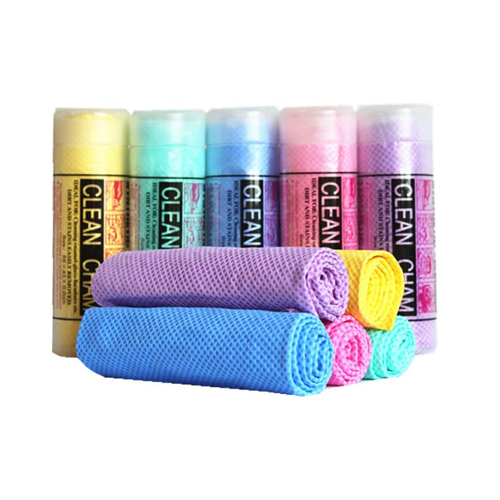 wholesale customized Super absorbed car wash Chamois Towels Pva Car Cleaning Suede Sponge Wash Cloth