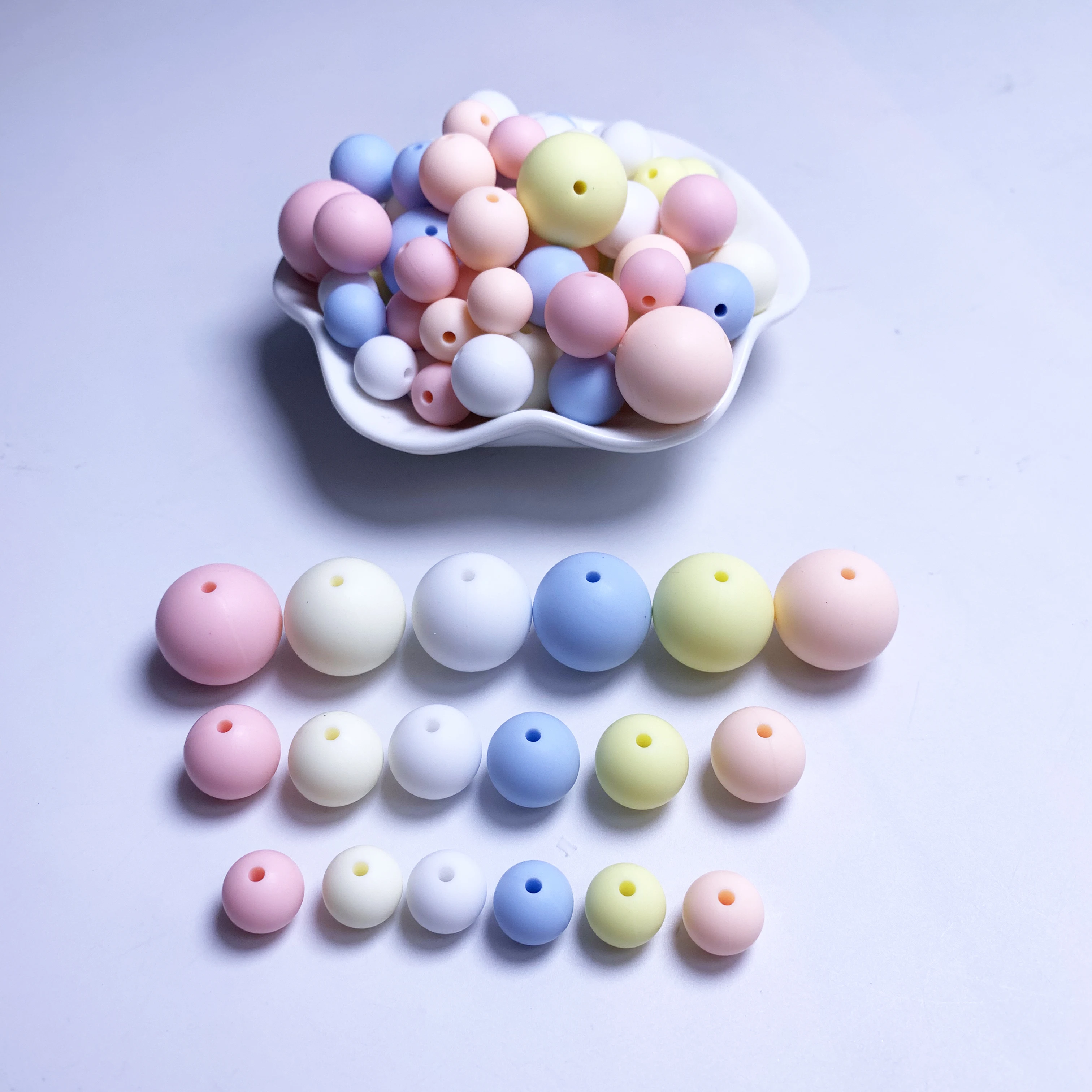 2020 BPA Free Silicone Beads 10mm/12mm/15mm/20mm Beads Silicone Teething Beads