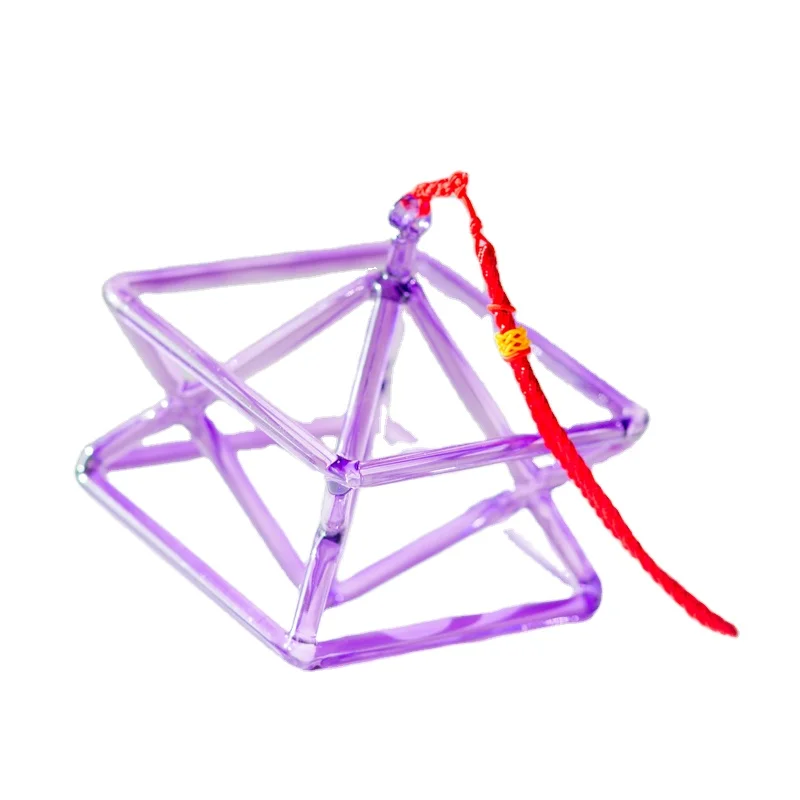Конкурентоспособная цена 5-.10 дюймов фиолетовая Меркаба кварцевая Звукотерапия Йога чакра для медитации Исцеление Кристалл пение Пирамида