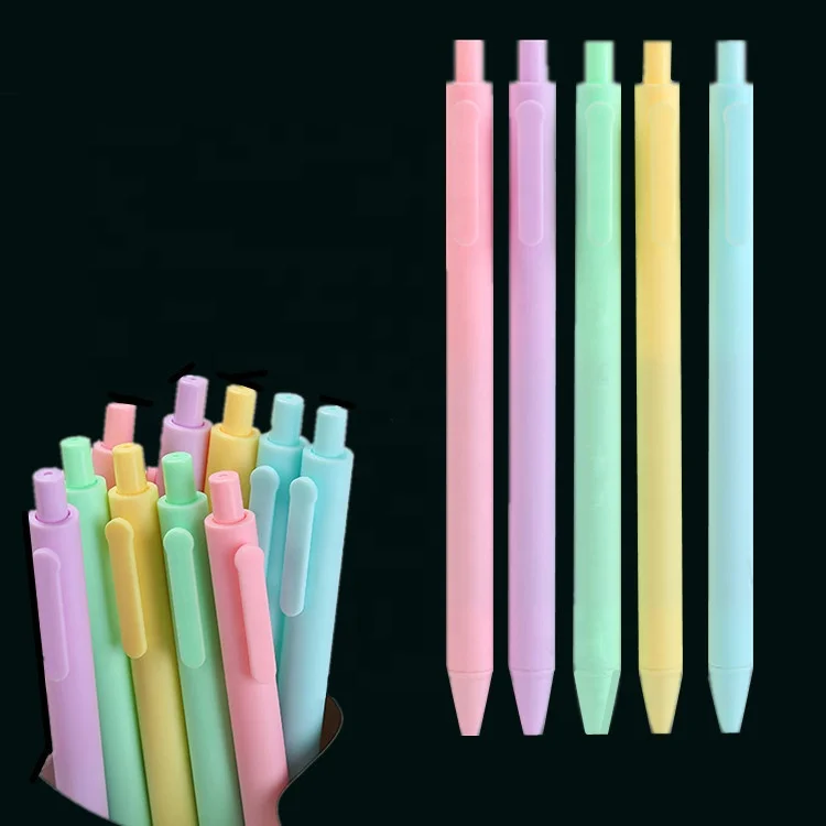 Good Quality Custom Logo Soft plastic Barrel Jelly Candy Colour Retractable Gel Pen