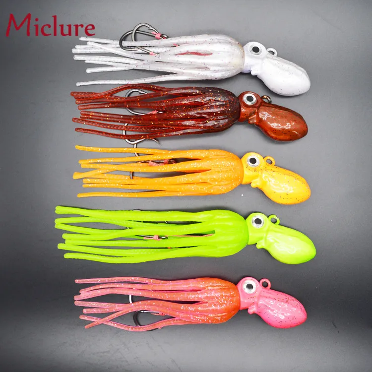  MICLURE-SL113-100/150/200/260/300g-приманка-осьминог свинцовая головка sfot tail