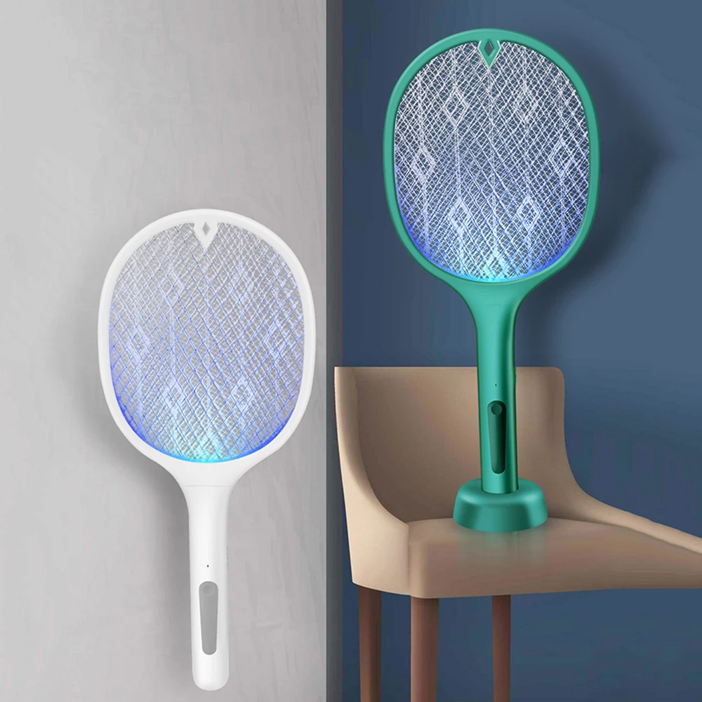 Белый Электрический мухобойка от комаров 2 в 1 ручной бытовой ультрафиолетовый свет ловушки Ловушки для мух по оптовой цене
