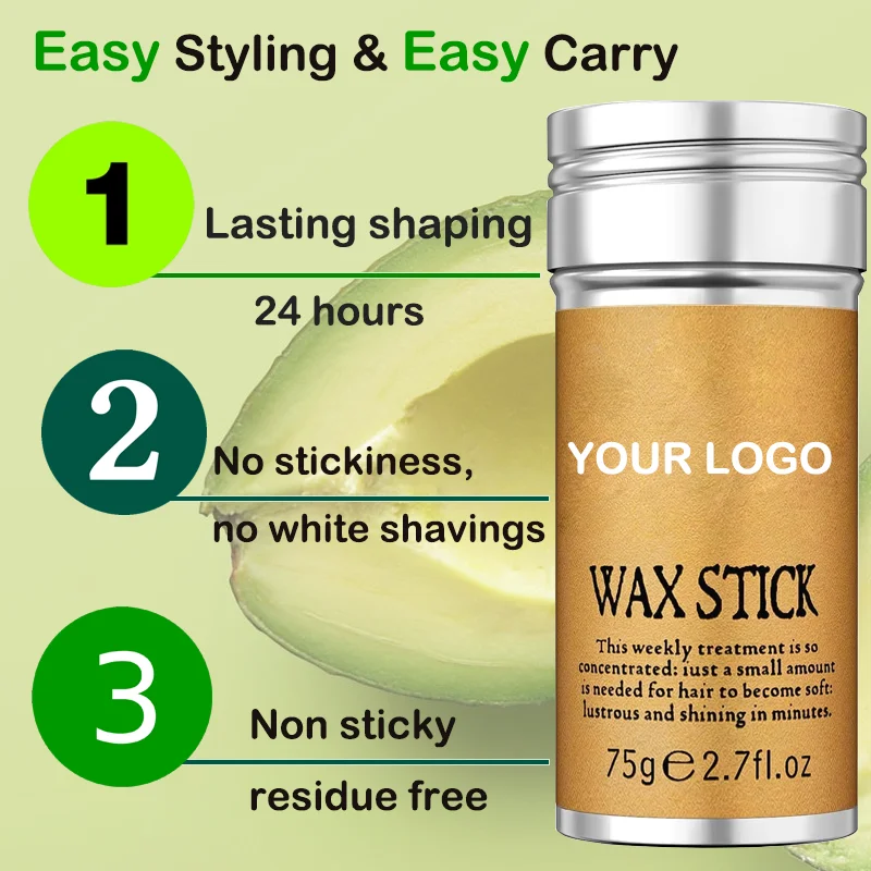 Latest Nourish & Shiny Create Sharp Lines Smooth Frizz Hair Unisex Vitamin E Beeswax Hair Finishing Stick For Broken Hair