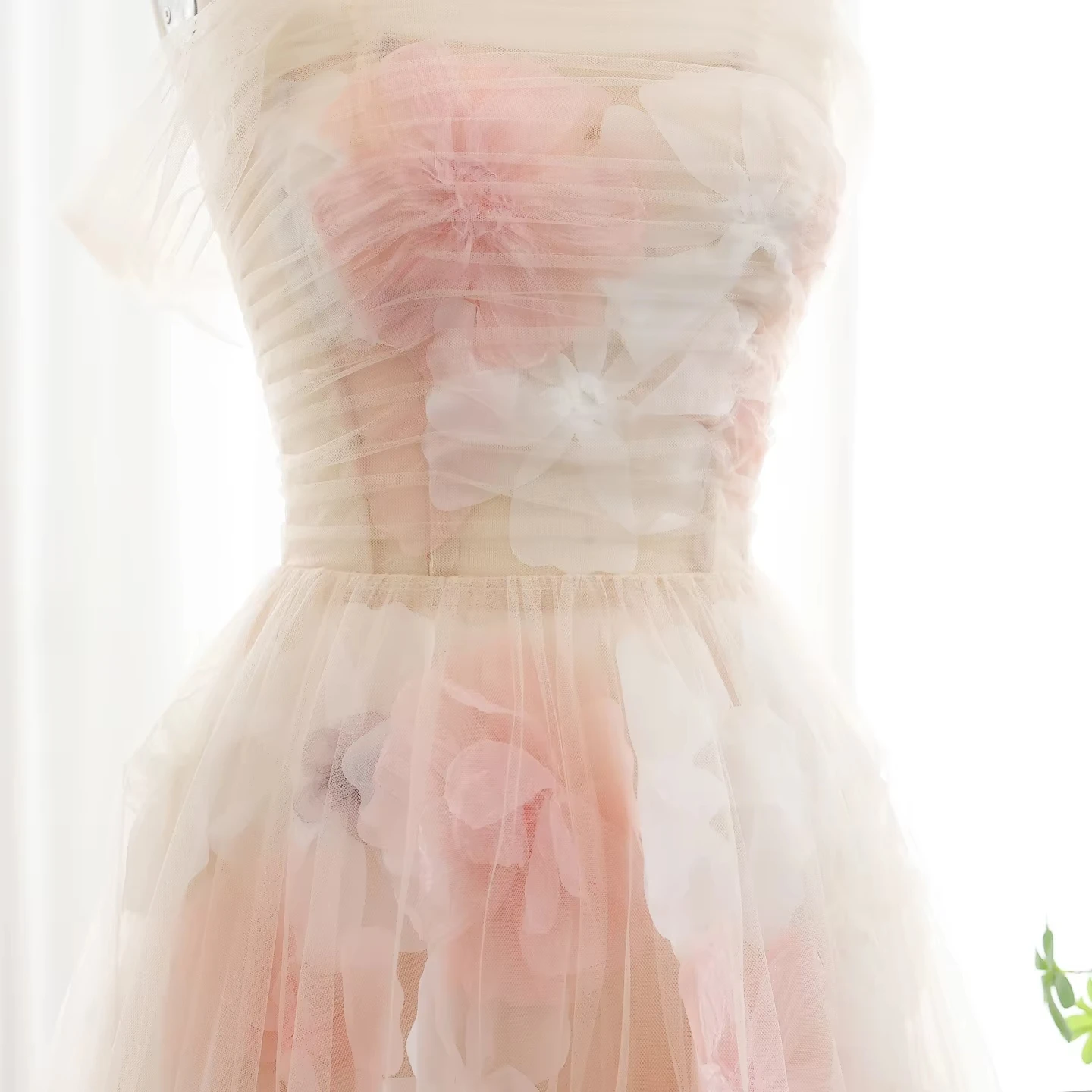 Elegant Off Shoulder Pink 3D Flowers Champagne Evening Dress With Straps Arabic Long Women Wedding Party Gowns Lsz321