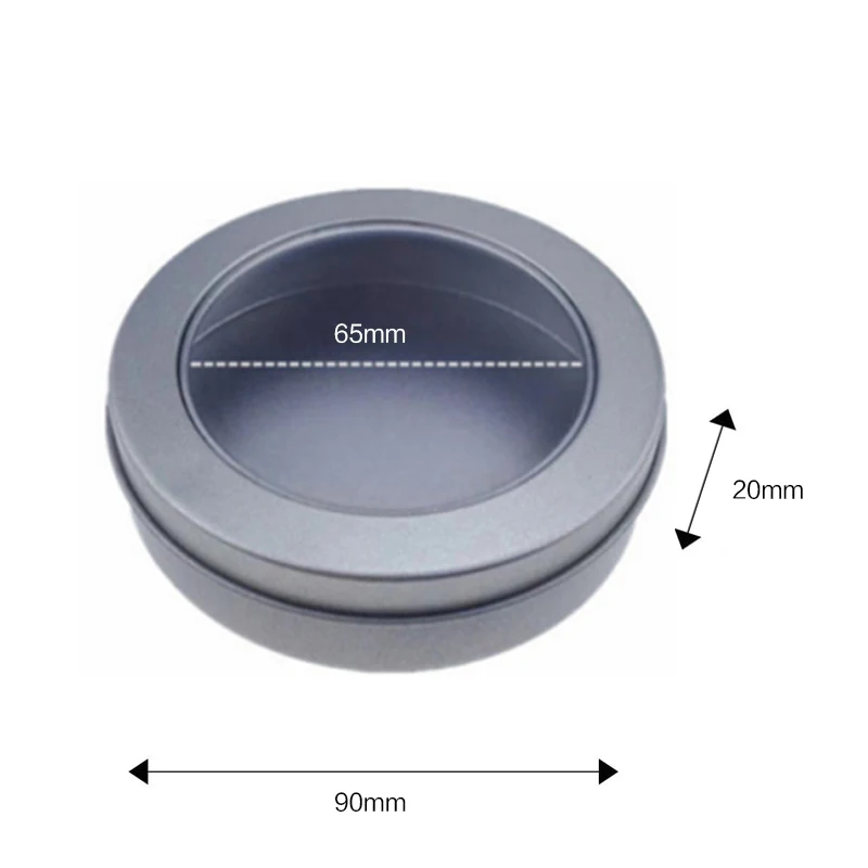 9*2cm Metal Tin Box Container With Lid Round Rectangular Hinged Tins Clear Top Metals Boxes Packaging For Candies Gifts