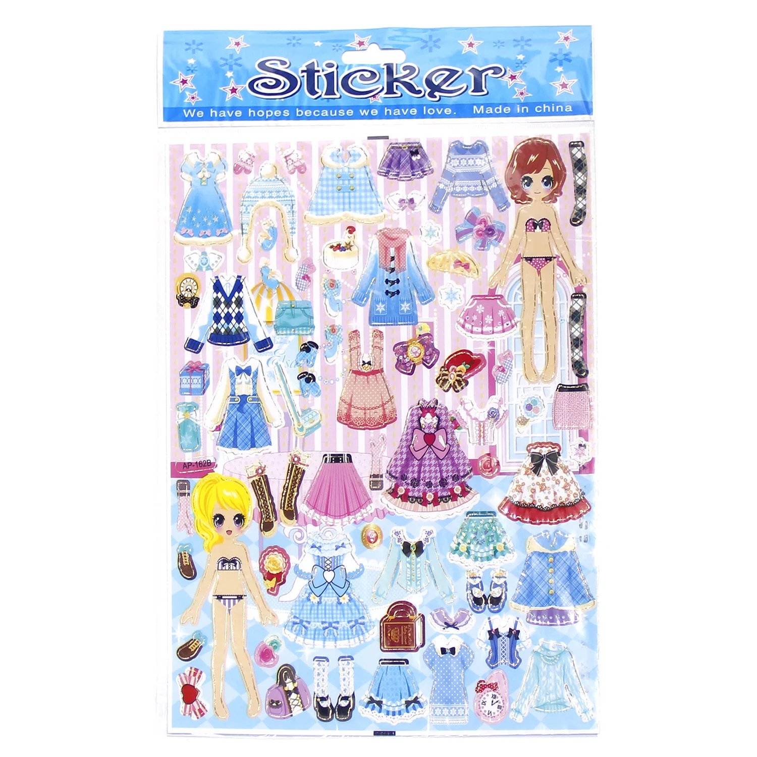 Wholesale Low Price Kawaii Girl Cute Stickers Custom Kids Diy Cartoon Princess Set With Stickers Dress Up