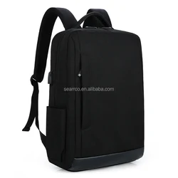 Nylon Luxury Boys Business Mens Leather Laptop Backpacks Travel with Compartments Book Bag Men Waterproof School Computer Bag