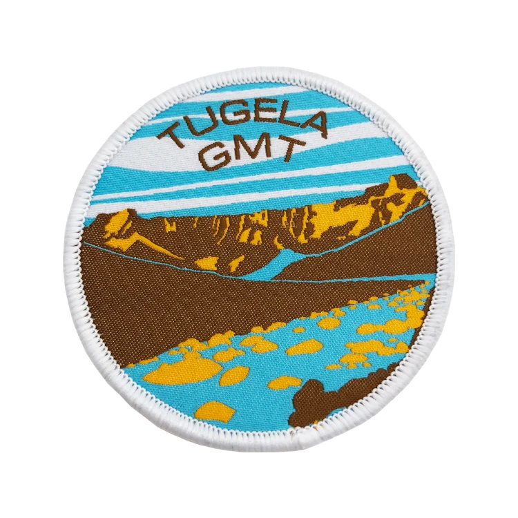 Custom Cheap Woven Patches Merrow Border Woven Applique Patch For Hats