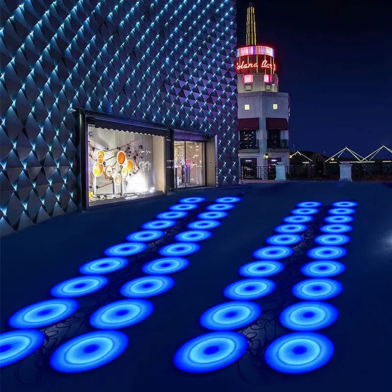 Интерактивный RGB круглый светодиодный кирпичный светильник для танцпола сенсорный напольный парка Сад Квадратный пейзаж