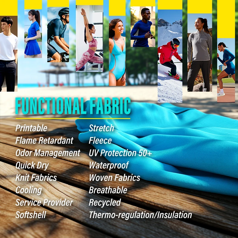 4 Way Spandex Fabric for T Shirt Cyclingwear Brushed Finish