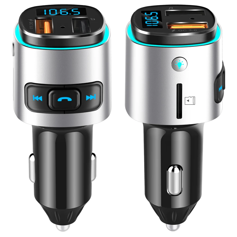 Hand Free MP3 Player Stereo Auto radio Dual USB Support USB Disk QC3.0 Car Fast Charger Bluetooth FM Transmitter for Car  BC41