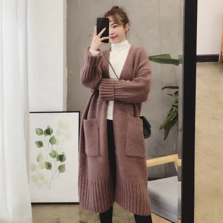 
Latest New arrival loose women plus size open front long sweater coat 