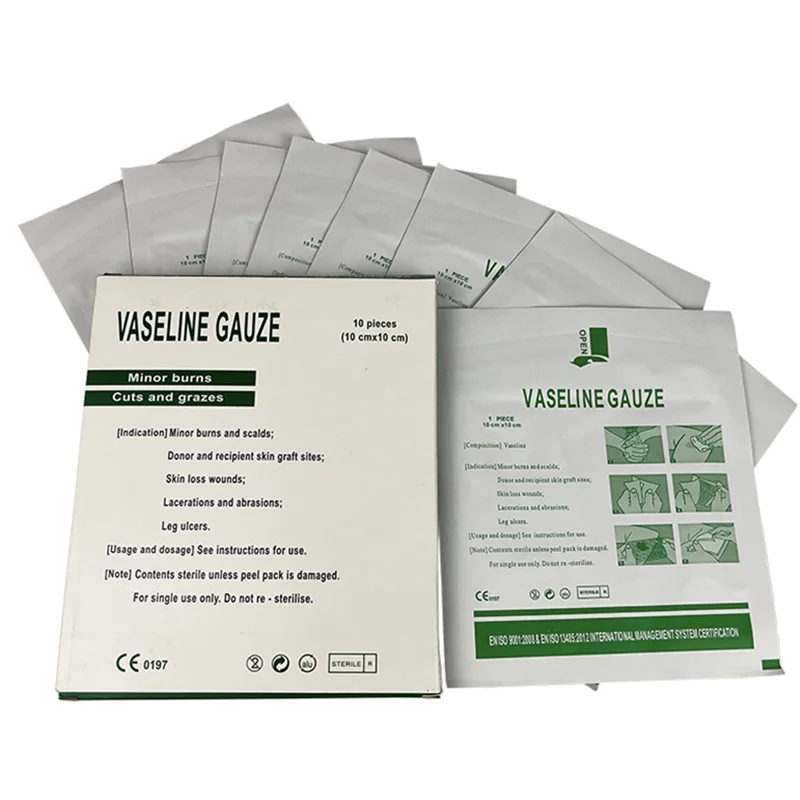 China manufacturer low cost custom size sterile medical wound dressing paraffin gauze for hospital
