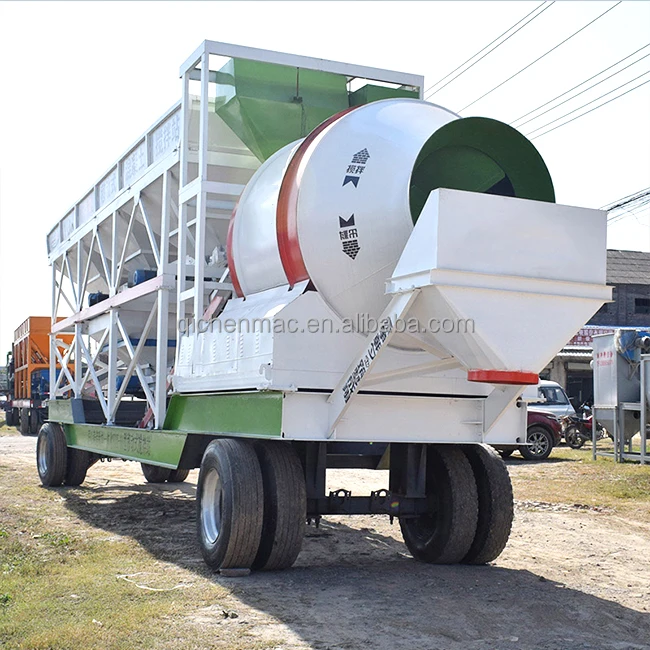 New YHZS50 with tires mobile concrete batching plant mobile plant with JZ mixer China factory price