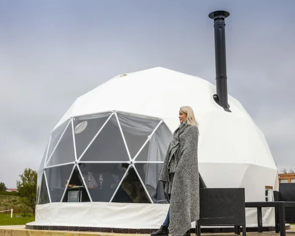 Outdoor Garden Luxury Hotel Bathroom Small Clear Igloo Geodesic Ball Dome Tent House For Glamping