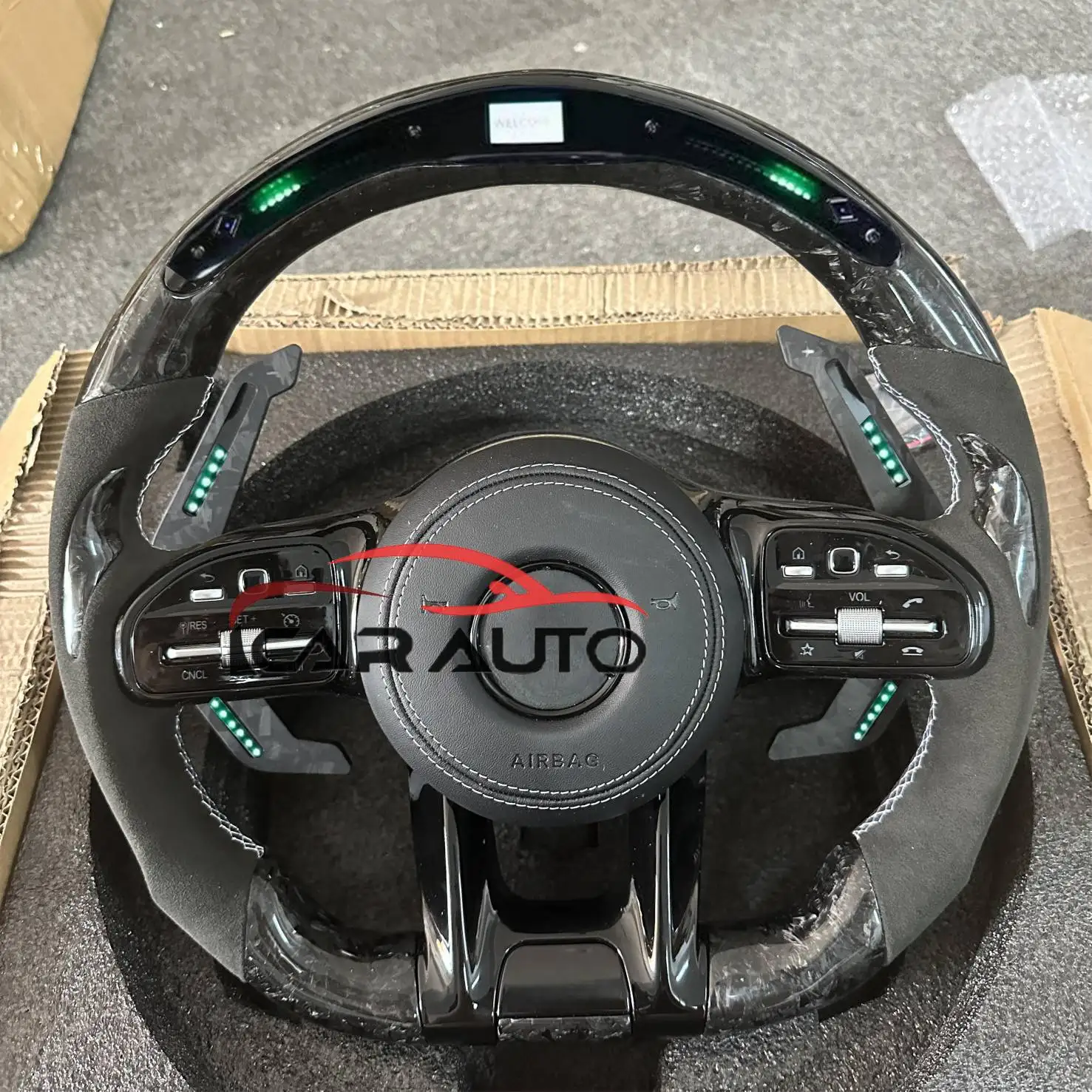 Автомобильный руль для Mercedes-Benz W177 W213 W204 W205 W211 C257 из углеродного волокна спортивные светодиодные подрулевые колеса