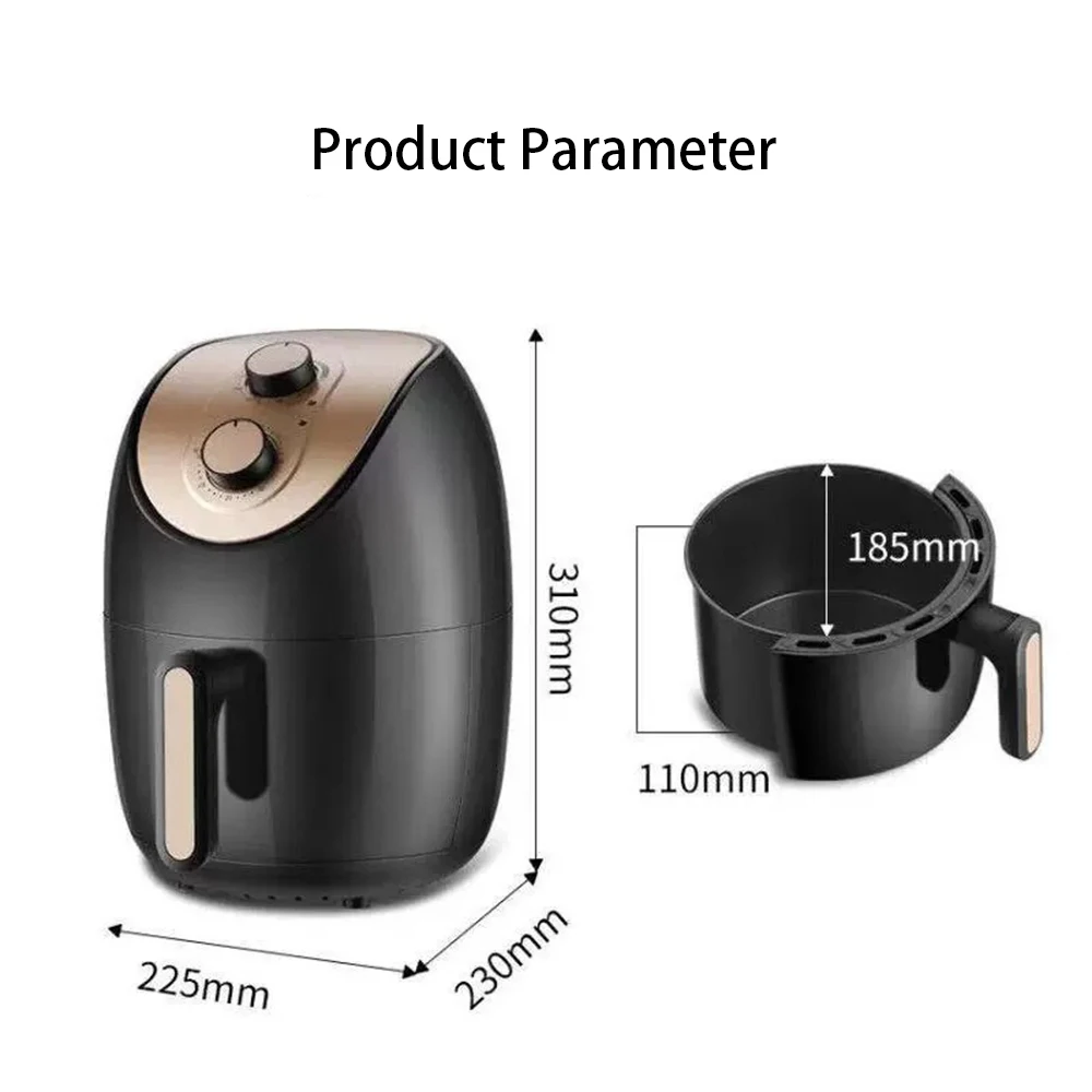 Healthy Oil-Free Simple Knob Controls Electric Oven Air Deep Fryer for Frying Roasting Grilling Baking