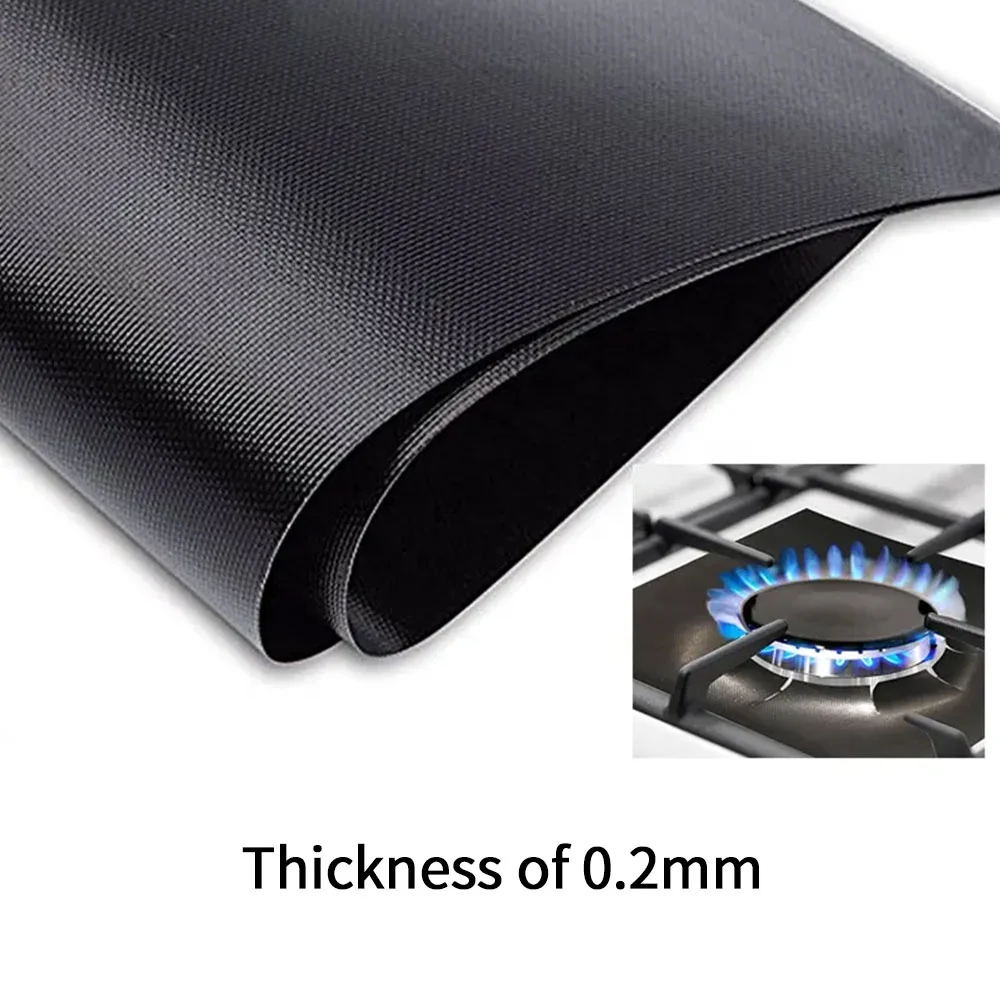 Hot Selling  Heat black color  Gas Stove Burner Covers Protector with Non Stick  52*80cm  stove protector liner