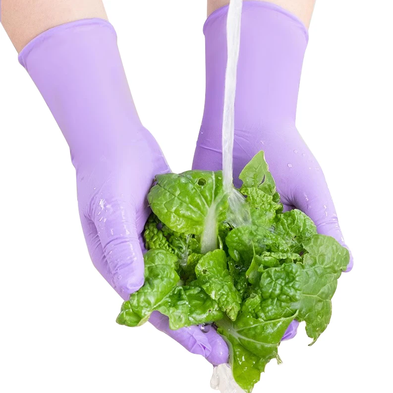 GLN13  Household chemical resistant protection hand gloves  kitchen cleaning dish washing long rubber  nitrile gloves