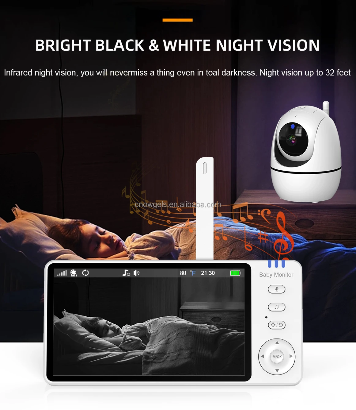 New type wireless camera baby video nanny audio baby monitor CE