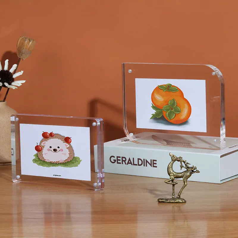Clear oem transparent acrylic frames wholesale magnetic acrylic photo frame
