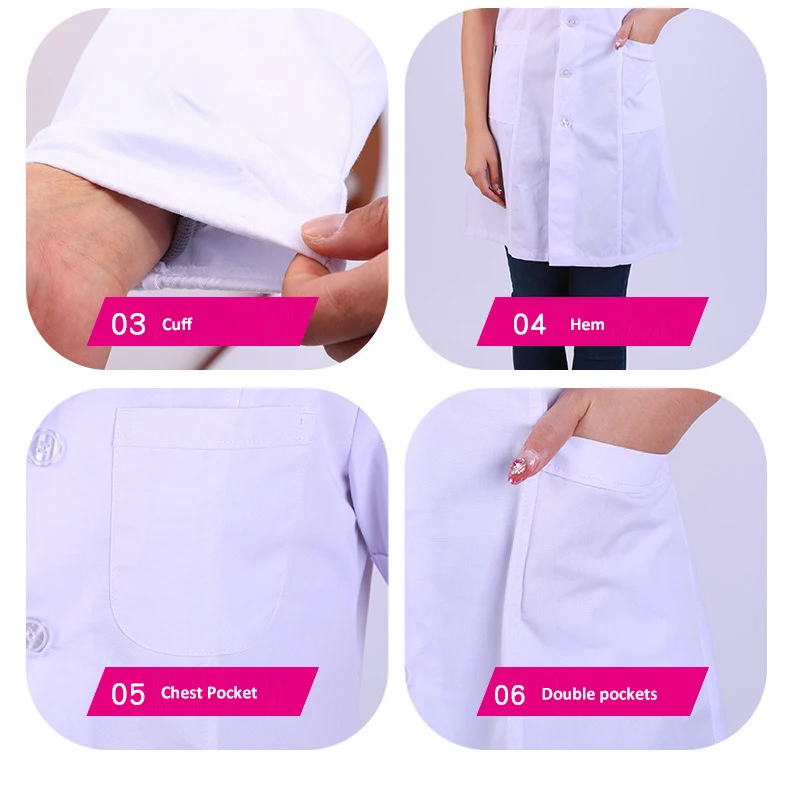 Factory custom logo summer short-sleeved hospital nurse clothing doctor white coat medical clothing