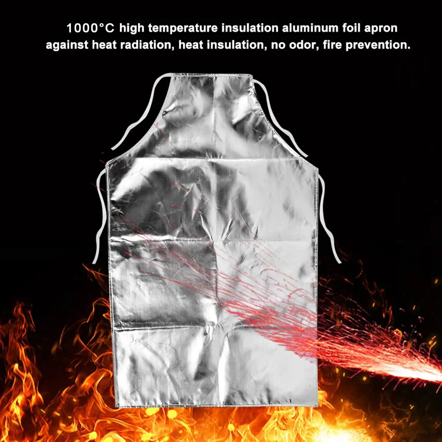 Health Gear 1000 Degree Heat Resistant Aluminum Foil Cooking Apron High Temperature Anti-splash Anti-scalding Safety Clothing