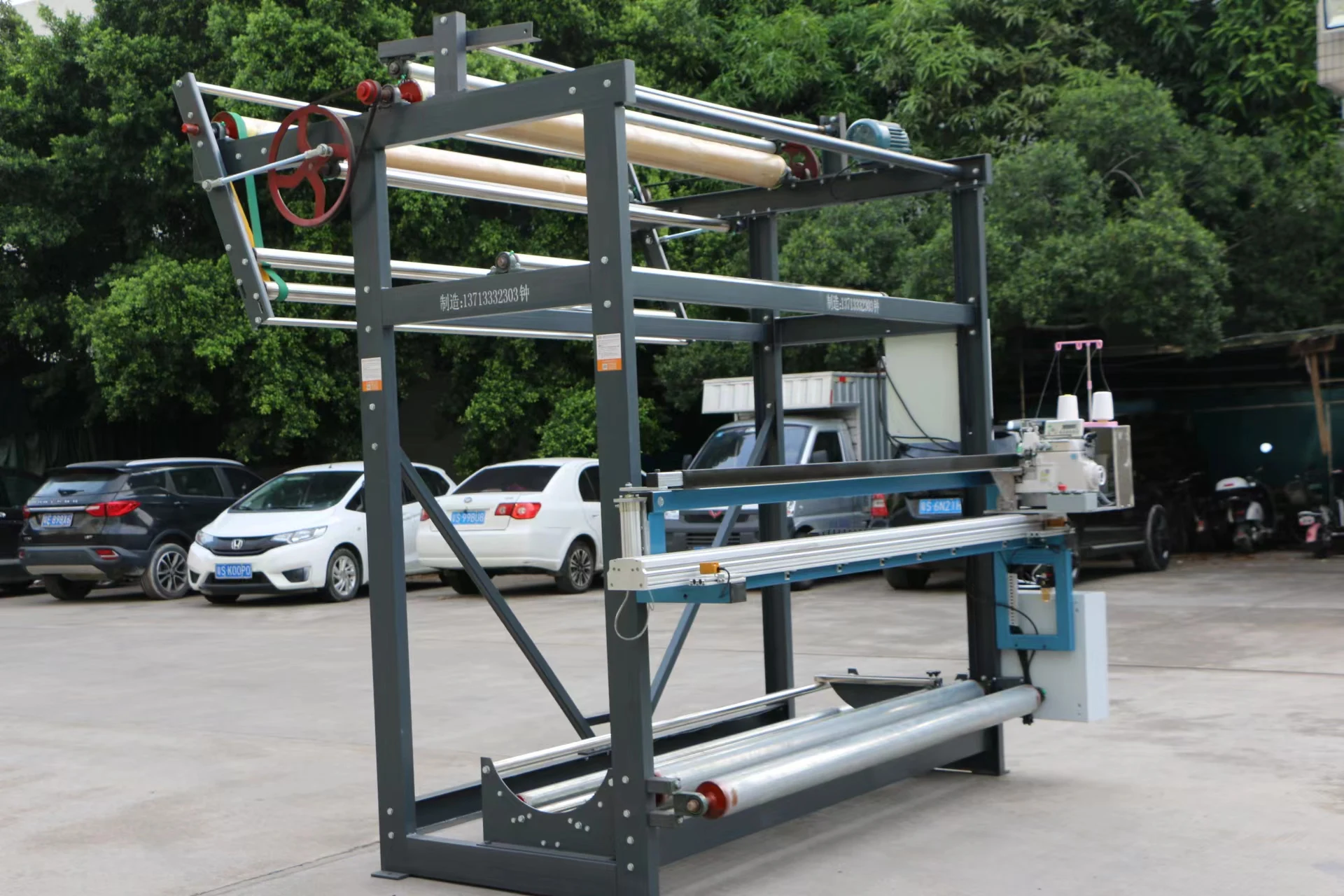 Auto Cloth Inspection Machine Knitting Fabric Rewinding Automatic Spreader Spreading Machine